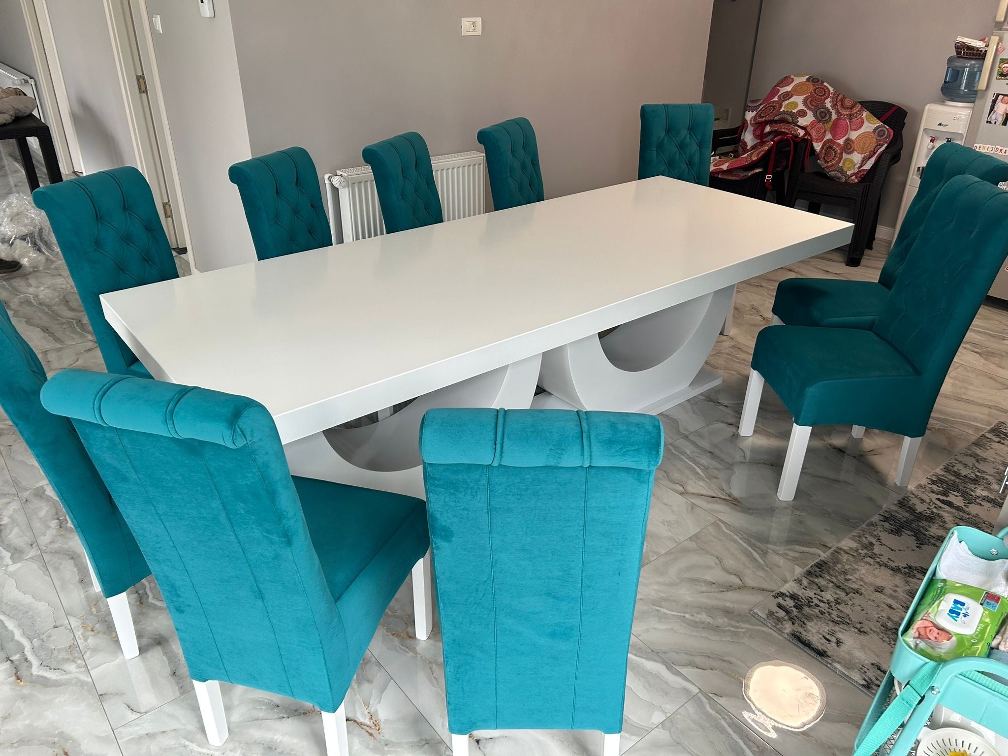 Set Masă și 12 Scaune, Medina Turcoaz