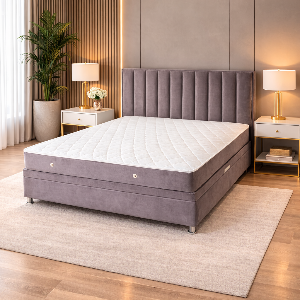 Pat Kamra 180x200cm, Gri antracit catifea