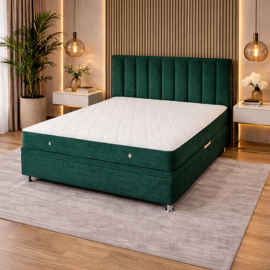 Pat Kamra 180x200cm, Gri antracit catifea