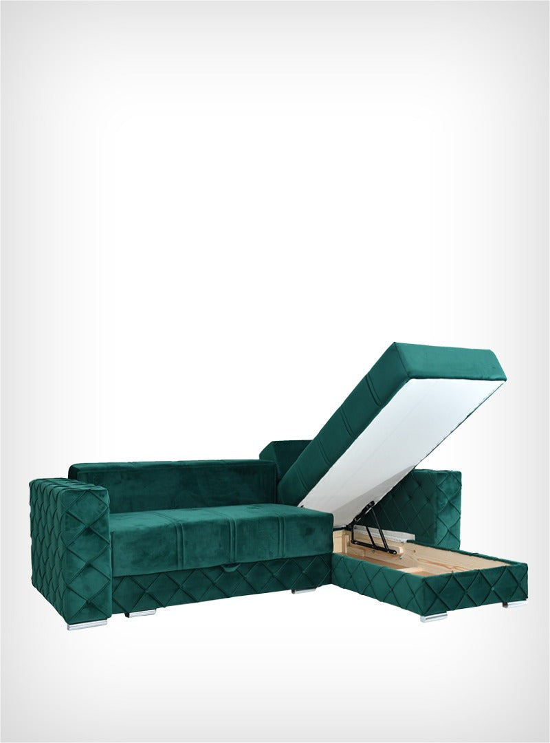 Colțar Crystal, verde smarald, 250x170cm