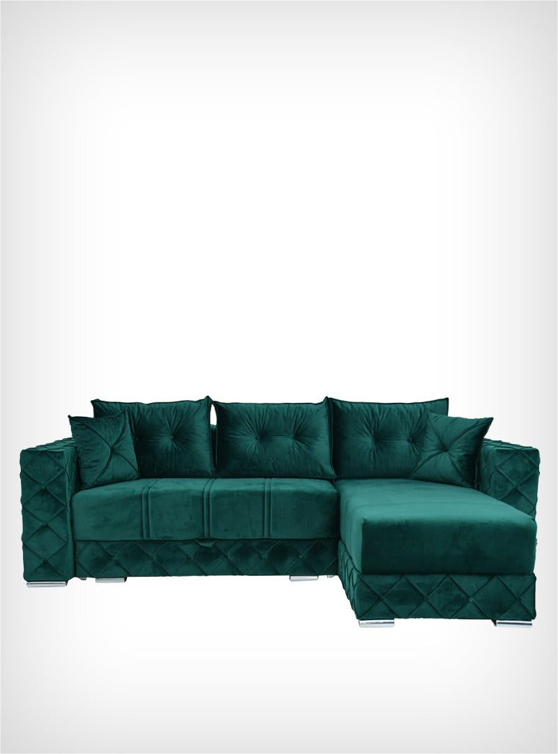 Colțar Crystal, verde smarald, 250x170cm