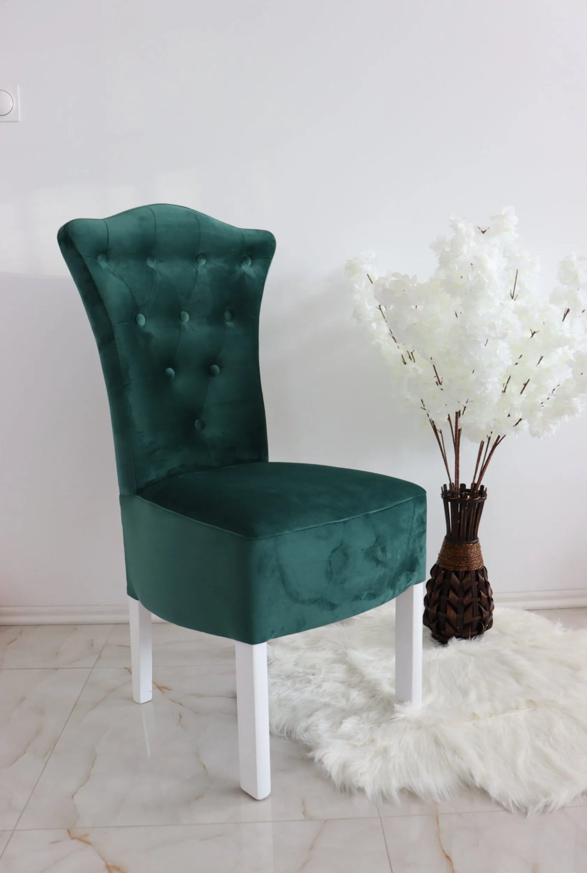 Set Masă și 12 Scaune Royal, Verde Smarald