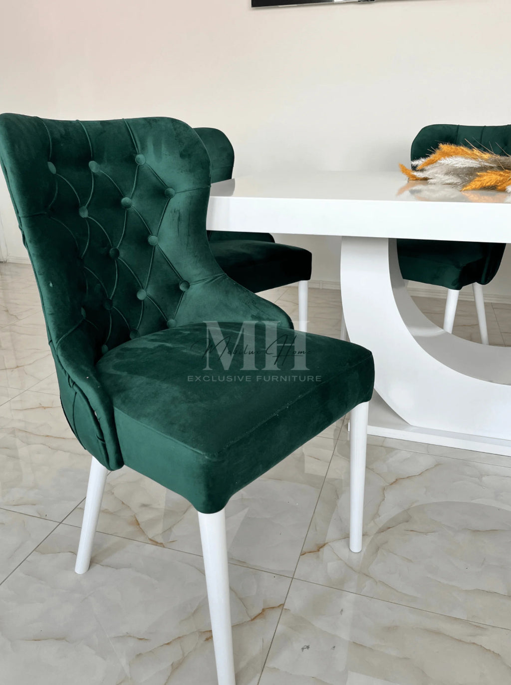 Set Masa si 12 Scaune, Chicago, Alb&Gri