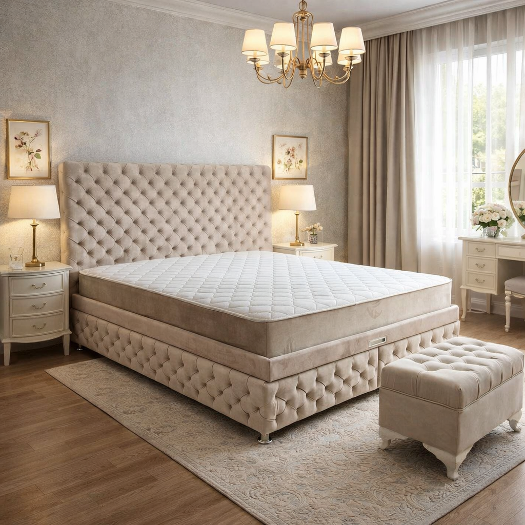 Pat Chesterfield 180x200cm, Gri antracit catifea