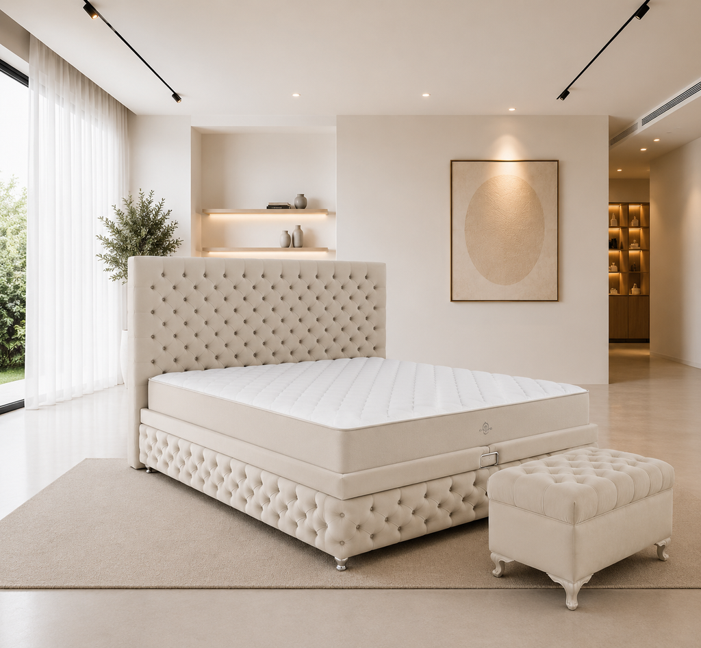 Pat Chesterfield 180x200cm, Gri antracit catifea