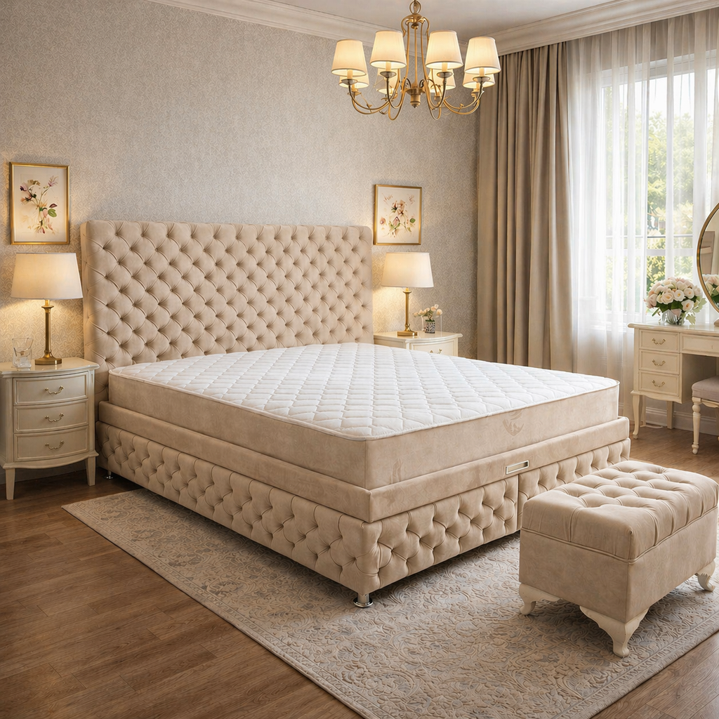 Pat Chesterfield 180x200cm, Gri antracit catifea