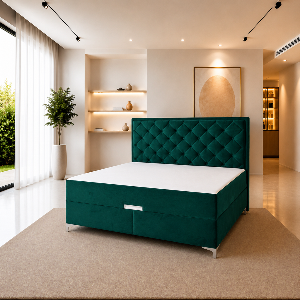 Pat Elite 180x200cm, Verde Smarald catifea