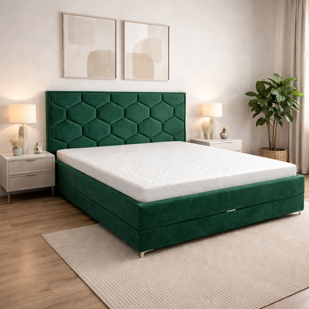 Pat Oscar 180x200cm, Verde smarald catifea